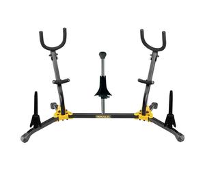 Hercules DS538B Alto and Tenor Saxophone Dual Stand With 3 Pegs