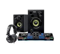 Hercules Kit de iniciación de DJ | Controlador de DJ USB Starlight con software Serato DJ Lite, altavoces de monitor de 15 vatios y auriculares con aislamiento de sonido