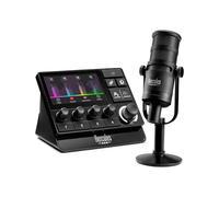 Hercules Stream Essentials Kit - Pack de Audio Pro para Streaming (Mezclador Stream 200 XLR con Pantalla, Micrófono XLR de Estudio y 3 Meses de Voicemod Pro) PC Windows