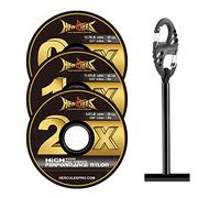 HERCULES Tippet de pesca con mosca, paquete de 3 con soporte para mosca, 0X1X2X - 55YDS, nailon