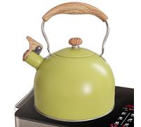 Herd Top Whistling Teekessel - 6,7 Zoll Wasserkocher Herdplatte | 2,5 Retro Edelstahlpfeifteekessel | Teekessel-Herd Mit Ergonomischem Touch-Griff Für Induktions-Elektro-Halogen