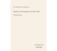 Herder's Conception of "das Volk": A Dissertation