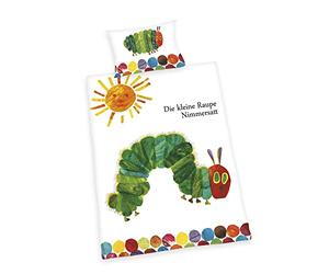 Herding 246001063 - Juego de Funda nórdica Infantil de linón, diseño de La pequeña Oruga glotona (40 x 60 cm + 100 x 135 cm)