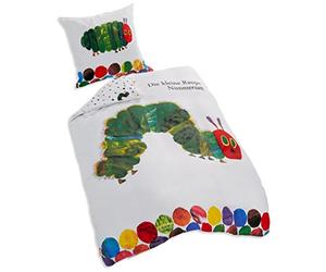 Herding 446001050 - Juego de Funda nórdica Infantil de linón, diseño de La pequeña Oruga glotona (80 x 80 cm + 135 x 200 cm)