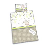 Herding Baby Best - Juego de Ropa de Cama Infantil Reversible, diseño de Oveja Lara, Funda de edredón de 100 x 135 cm y Funda de Almohada de 40 x 60 cm, algodón/Renforcé