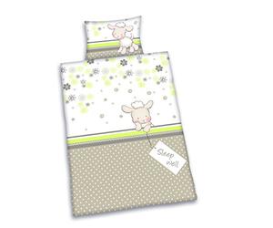 Herding Baby Best - Juego de Ropa de Cama Infantil Reversible, diseño de Oveja Lara, Funda de edredón de 100 x 135 cm y Funda de Almohada de 40 x 60 cm, algodón/Renforcé