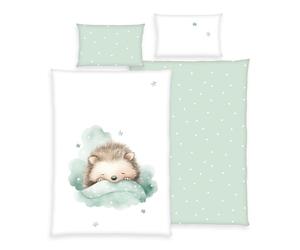 Herding Babybest - Juego de Cama pequeño Erizo, Funda de Almohada de 40 x 60 cm Aprox., Funda nórdica de 100 x 135 cm, con Cremallera y Cierre de Hotel, 100% algodón/Renforcé