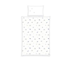 Herding Babybest Little Ocean - Juego de Cama (Funda de Almohada de 40 x 60 cm Aprox., Funda nórdica de 100 x 135 cm, con Botones y Solapa de Hotel, 100% algodón, Franela)