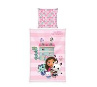Herding Gabby's Dollhouse - Juego de Cama (Funda nórdica de 140 x 200 cm, Funda de Almohada de 70 x 90 cm, con Cremallera, 100% algodón)