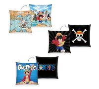 Herding Juego de 3 Cojines con diseño de One Piece, cojín para Decorar y acurrucarse, 40 x 40 cm, 100% poliéster