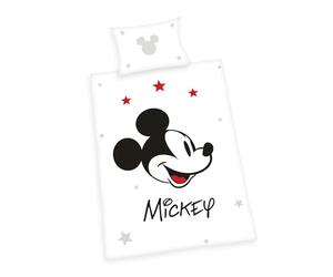 Herding Juego de Cama de Mickey Mouse Disney, Funda de Almohada de 40 x 60 cm, Reversible, Funda nórdica de 100 x 135 cm, con Cremallera, 100% algodón