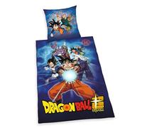 Herding Juego de Cama Dragonball Super, Funda de Almohada de 70 x 90 cm con Cremallera y diseño Reversible, Funda nórdica de 140 x 200 cm, con Cremallera, 100% algodón/Renforcé