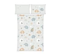 Herding Juego de Funda nórdica de algodón, Elefantes, 40 x 60 cm + 100 x 135 cm