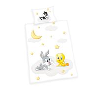 Herding Juego de Ropa de Cama, Blanco/Amarillo, 40 x 60 cm, 100 x 135 cm