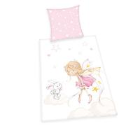 Herding Little Fairy - Juego de Cama Reversible (algodón, Funda nórdica de 140 x 200 cm, Funda de Almohada de 70 x 90 cm), diseño de Hadas, Multicolor