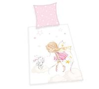 Herding Juego de Ropa de Cama, Algodón, Rosa/Blanco, 80 x 80 cm, 135 x 200 cm
