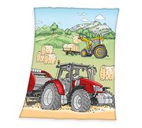 babybest® Manta infantil de lana Tractor 130 x 160 cm - talla130x160 cm