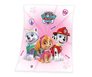 Herding Paw Patrol - Manta para acurrucarse, 130 x 160 cm, poliéster Suave, Color Rosa