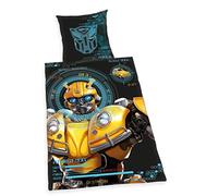 Herding Ropa de Cama Transformers Bumblebee, Funda de Almohada de 80 x 80 cm, Funda nórdica de 135 x 200 cm, con Cremallera de Calidad