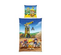 Herding Rubble and Crew - Juego de Cama (Funda nórdica de 135 x 200 cm, Funda de Almohada de 80 x 80 cm, con Cremallera, 100% algodón), diseño de Rayas