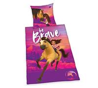 Herding Spirit - Juego de Funda nórdica y Funda de Almohada (80 x 80 cm, Funda nórdica de 135 x 200 cm, Cierre de Cremallera, algodón Reforzado), Color Morado y Rosa