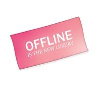 Herding Toalla de Velur con Texto «Offline» de 75 x 150 cm, algodón con Acabado en Velur, Multicolor