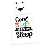 Herding Young Collection Cool Kids Never Sleep - Juego de Ropa de Cama (80 x 80 cm, Funda nórdica de 135 x 200 cm, Cierre de Cremallera)