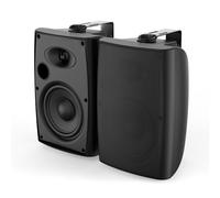 Herdio 400W 6.5 Pulgadas de Altavoces Exteriores Passivo, Altavoz de Pared de con potentes para Patio en el Patio Trasero de la Cubierta Junto a la Piscina en casa (Pareja, Negro)