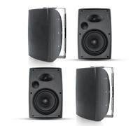 Herdio 6.5'' 800W Altavoces pasivos de Exterior con Cable Altavoces de Pared de 2 vías Impermeables con Graves Adecuado para Patio Piscina Cubierta Porche Patio Interior Casa (2 Pares, Negro)