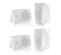 Herdio 6.5 Pulgadas 800W Altavoces Bluetooth al Aire Libre con Cable Impermeable con Amplificador, Altavoces de Montaje en Pared para Patio Casa Piscina Cubierta Patio Trasero(4 Blanco)