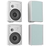 Herdio 6,5 Pulgadas Altavoces para el Exterior 800W Altavoces Impermeables Interiores Exterior Muy Adecuado para el jardín, Patio, terraza, Comedor Usuario Altavoz Exterior (4 Blanco)