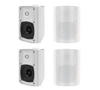 Herdio Altavoces de Exterior Compatible con Bluetooth Impermeables de 4 Pulgadas y 400 Vatios para Jardín, Patio, Restaurante (2 Pares/Blanco)