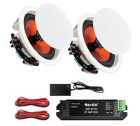 Herdio Altavoces de Techo 4 Pulgadas - Potencia Máxima 240 Vatios, 2 Vías, Montaje Empotrado, Altavoz Pasivo Baño, Cocina, Sala de Estar, Oficina (1 Par)