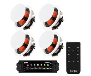 Herdio Altavoces de Techo 4 Pulgadas - Potencia Máxima 240 Vatios, 2 Vías, Montaje Empotrado, Altavoz Pasivo Baño, Cocina, Sala de Estar, Oficina (1 Par)
