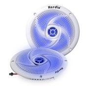 Herdio Altavoces Marinos, 4 Pulgadas, 2 vías, Impermeables y Resistentes a la Intemperie, con Luces LED, Potencia de 100 W y Estilo Delgado de Perfil bajo, 1 par (Blanco)
