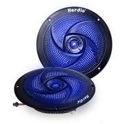 Herdio Altavoces Marinos, 4 Pulgadas, 2 vías, Impermeables y Resistentes a la Intemperie, con Luces LED, Potencia de 100 W y Estilo Delgado de Perfil bajo, 1 par (Negro)