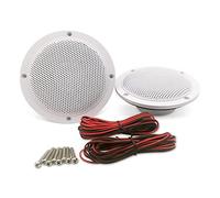 Herdio Altavoz Redondo de 2 vías para Techo de 4 Pulgadas Blanco + Adecuado para ambientes húmedos-baño, Cocina, Porche Interior