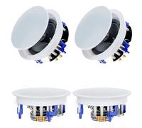 Herdio Paquete de Altavoces de Techo de 2 vías de 6,5 Pulgadas y 600 vatios, Sistema de Cine en casa, Sala de Estar, Oficina,Compatible con Bluetooth(4 Altavoces)