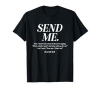 Here Am I Send Me Isaías 6:8 Verso de la Biblia Cristiana Hombres Mujeres Camiseta
