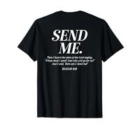 Here Am I Send Me Isaías 6:8 Verso de la Biblia Cristiana Hombres Mujeres Camiseta