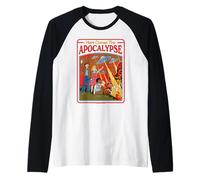 Here Comes the Apocalypse UFO Retro Funny Adult Humor Camiseta Manga Raglan