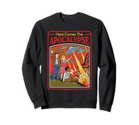 Here Comes the Apocalypse UFO Retro Funny Adult Humor Sudadera