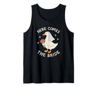 Here Comes The Bride Goose Wedding Look Style Bordado Camiseta sin Mangas