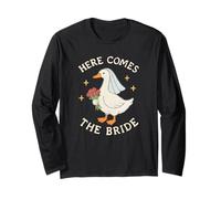Here Comes The Bride Goose Wedding Look Style Bordado Manga Larga