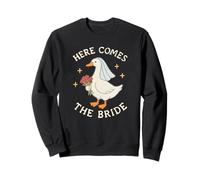 Here Comes The Bride Goose Wedding Look Style Bordado Sudadera