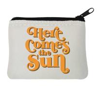 Here Comes The Sun - Monedero de neopreno (10 x 11 cm), color blanco, White, Talla única