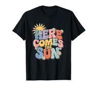 Here Comes The Sun Retro Flower Spring Happy Summer Camiseta