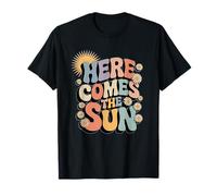 Here Comes The Sun Retro Flower Spring Happy Summer Camiseta