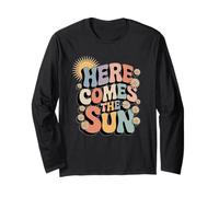 Here Comes The Sun Retro Flower Spring Happy Summer Manga Larga