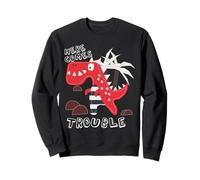Here Comes Trouble Dino Dinosaurio Lindo niño niña niños Sudadera